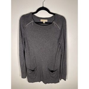 Michael Kors Long Sleeve Crewneck Sweater W/ Zippers Women's Size M